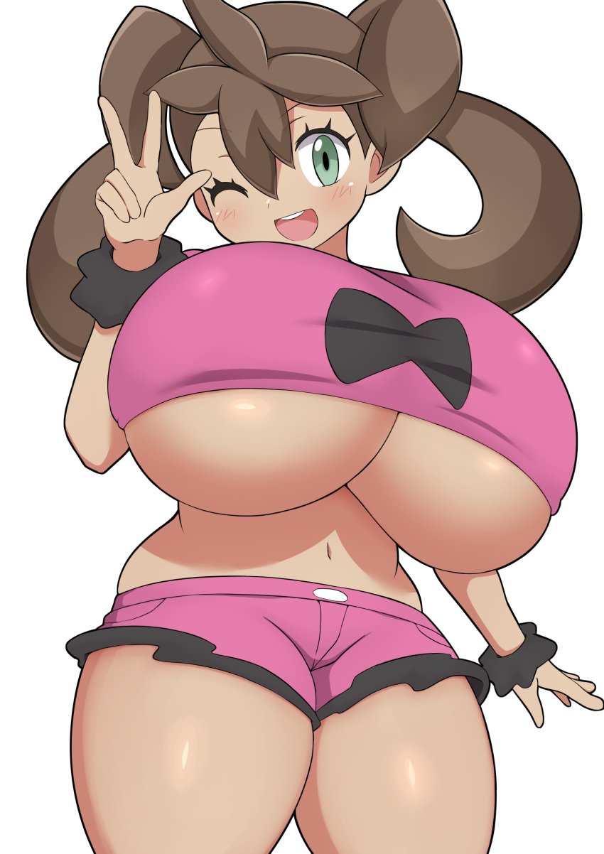 alternate_breast_size breasts_bigger_than_head female huge_breasts jaga334 pokemon pokemon_xy shauna_(pokemon) solo underboob