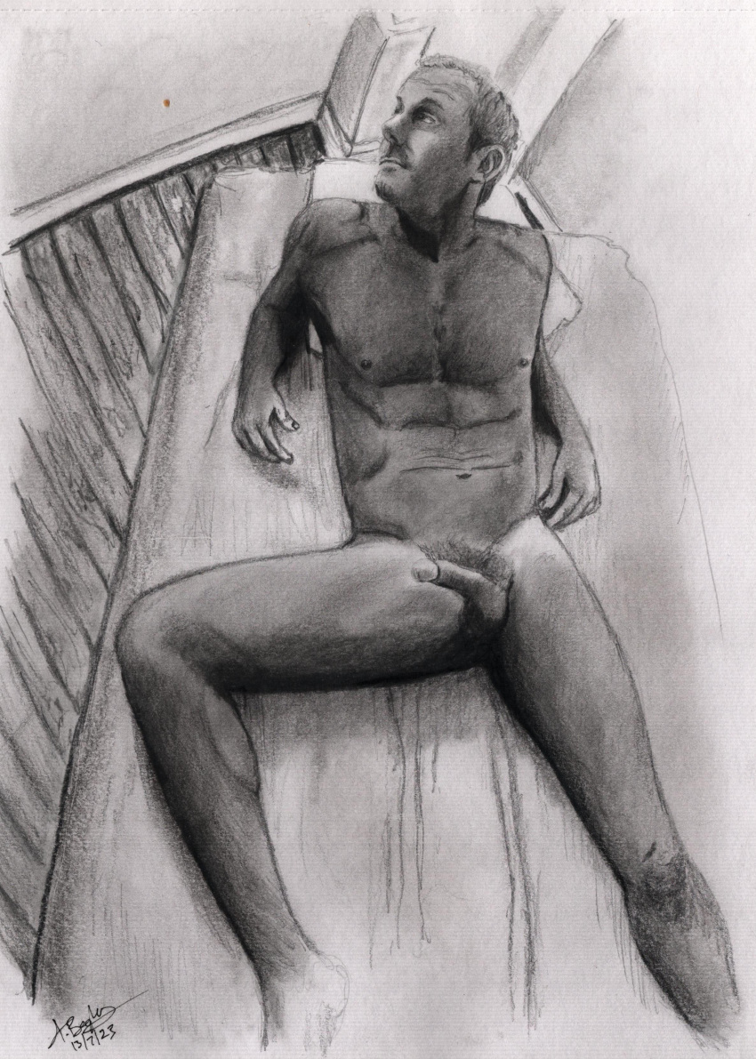 birthday_suit buff_guy_4_art cock cock_out dick gay gay_art gay_male hand_drawn handdrawn handdrawn_art male male_only muscular_male naked_male naked_man nude_male pencil pencil_(artwork) pencil_sketch self_upload sketches_by_adab