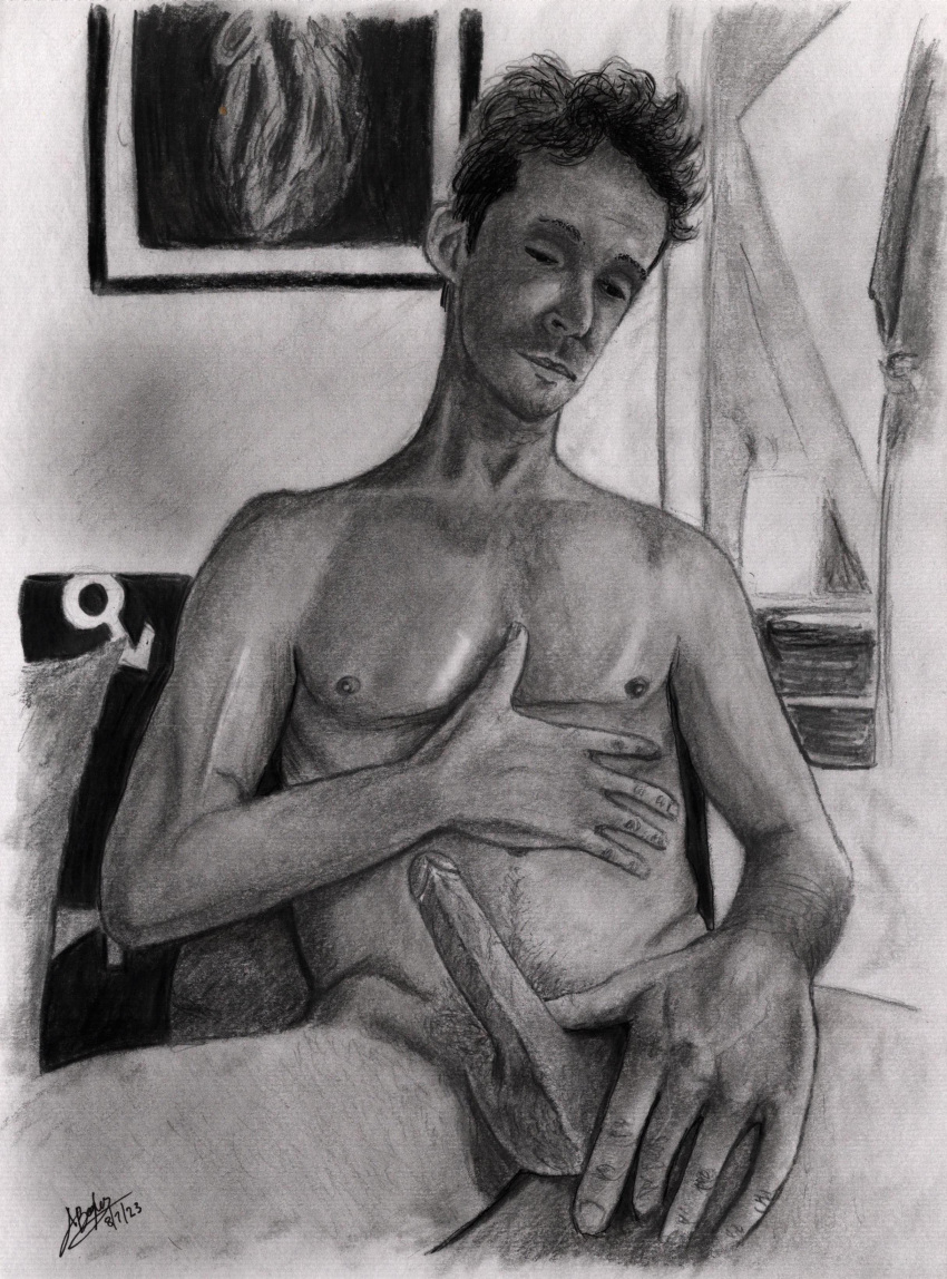 birthday_suit cock_out dick francoisjoel_75 gay gay_art gay_male hand_drawn handdrawn handdrawn_art male male_body male_only naked_male nude_male pencil pencil_(artwork) pencil_sketch self_upload sketches_by_adab