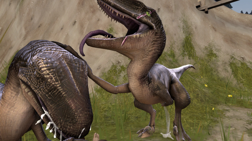 3d cum dinosaur human licking mammal masturbation oral orgasm penis raptor source_filmmaker sumeriandragon theropod tongue tongue_out