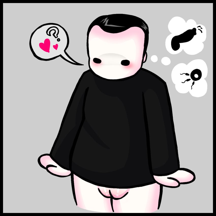adorable asking_for_sex big_pussy black_eyes black_hair black_sclera black_shirt black_sweater blank_room_soup blush chubby chubby_male creepy creepypasta cuntboy cuntboy_focus cuntboy_only cuntboysub cute fat_pussy grey_background mouthless no_mouth pale pale_body pale_skin puffy_pussy pussy pussy_lips rayray rayray_vision scary shiny_pussy shy soup thinking thinking_about_sex waiting_for_sex waterboarded_(artist) white_body white_skin