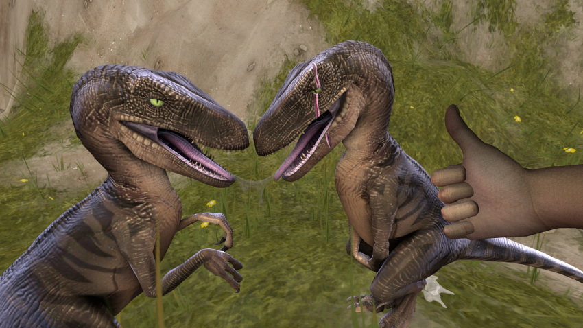 3d dinosaur fingering human incest licking mammal masturbation oral orgasm raptor saliva source_filmmaker sumeriandragon theropod tongue tongue_out