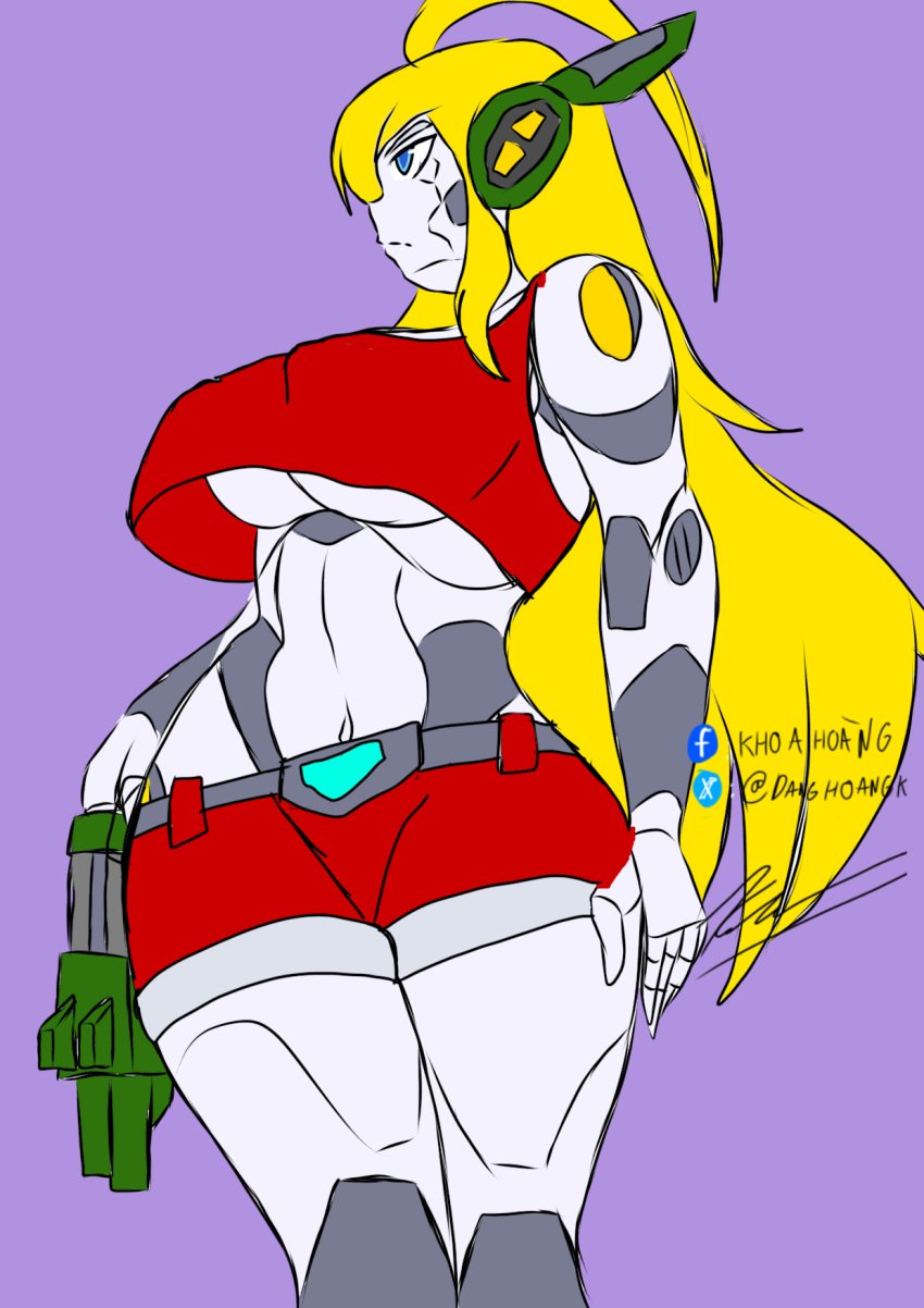 big_breasts big_breasts cave_story creatork curly_brace gynoid robot robot_girl thick_thighs underboob