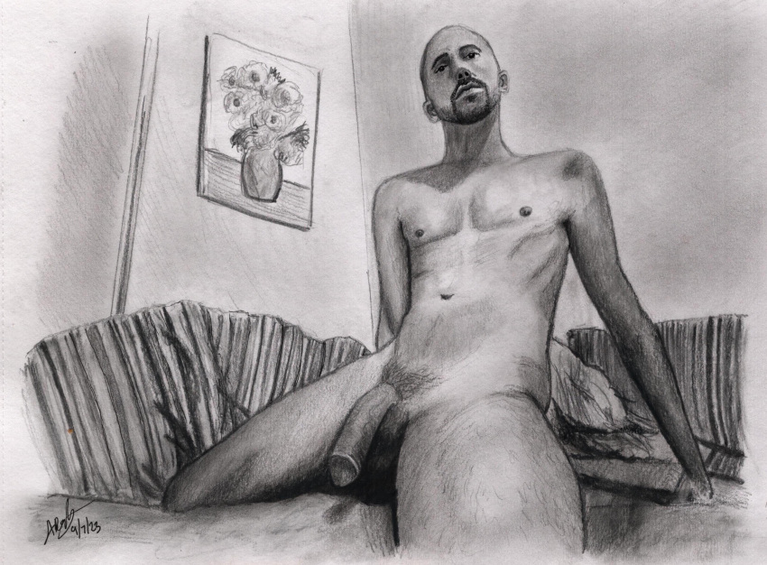 bed_buddy big_dick big_penis birthday_suit cock_out gay gay_male hand_drawn handdrawn handdrawn_art hugeakamaru24 male male_only naked_male nude_male pencil pencil_(artwork) pencil_sketch self_upload sketches_by_adab