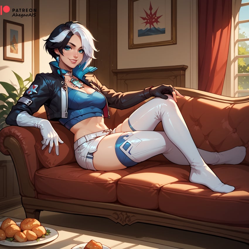 ahegao_ai ai_generated clothed clothed_female luna_snow luna_snow_(marvel_rivals) marvel marvel_rivals sofa