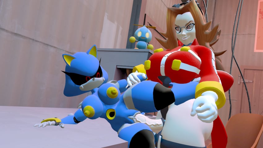 3d dr._eggma’am dr._eggman female futa_on_female futanari metal_sonic metal_sonique robot robot_girl rule_63 sonic_(series) source_filmmaker