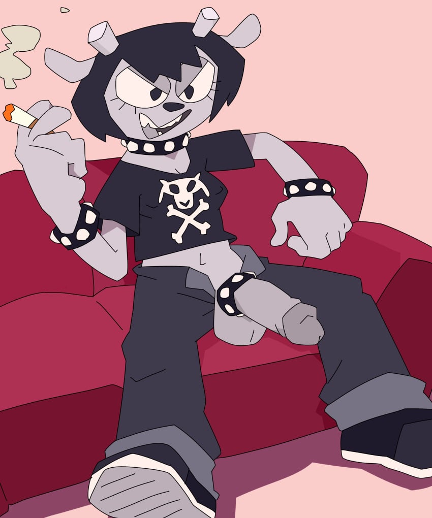 1futa anklet anthro anthromorph balls balls_out balls_out_of_pants ballsack black_hair choker cigar cigarette clothed clothed_futa clothed_futanari clothing couch crop_top erect_nipples erect_nipples_under_clothes erection exhibitionism furry furry_futa furry_futanari futa_furry futa_only futanari grey_skin indecent_exposure lamb mostly_clothed_futa parappa_the_rapper peeppepi penis penis_choker penis_out penis_out_of_pants penis_out_of_underwear rammy_lamb retracted_foreskin sitting sitting_on_chair skull skull_and_crossbones smile smoke smoking smoking_cigar smoking_cigarette um_jammer_lammy