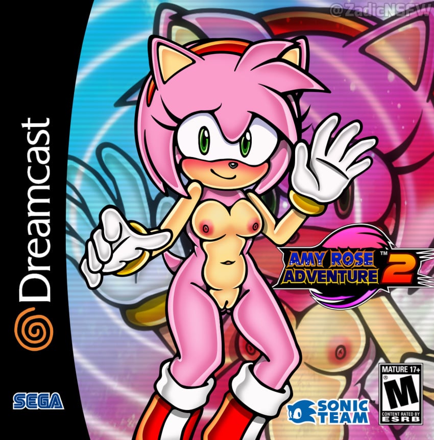 1girls amy_rose belly_button blush breasts curvy curvy_body curvy_female curvy_figure eyelashes female female_focus female_only gloves green_eyes hairband looking_at_viewer nipples pink_body pink_fur pink_hair pussy sonic_(series) sonic_adventure_2 sonic_the_hedgehog_(series) style_emulation style_imitation style_parody wide_hips zadicnsfw