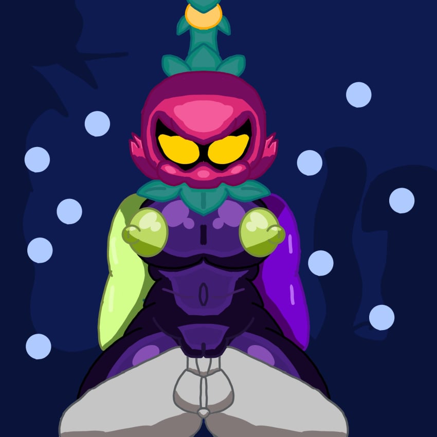 1boy 1girls big_breasts black_body brawl_stars female lily_(brawl_stars) nipples penetration penis pumpkinz6 pussy yellow_eyes