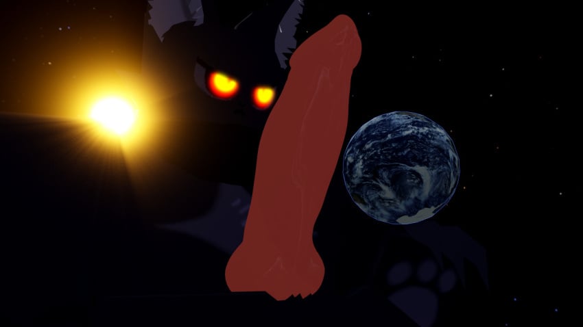 1boy 3d big big_cock big_penis cock earth giant glow huge_cock kaiju_paradise larger_than_planet macro male panther_(kaiju_paradise) penis roblox roblox_game robloxian space stunnaboy sun tagme