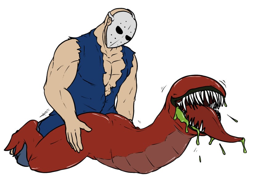 ambiguous_gender armless bald eyeless from_behind_position hockey_mask human male male/ambiguous male_focus male_only mammal methados monster muscular open_mouth rick_taylor saliva sex sharp_teeth splatterhouse teeth terror_mask tongue tongue_out