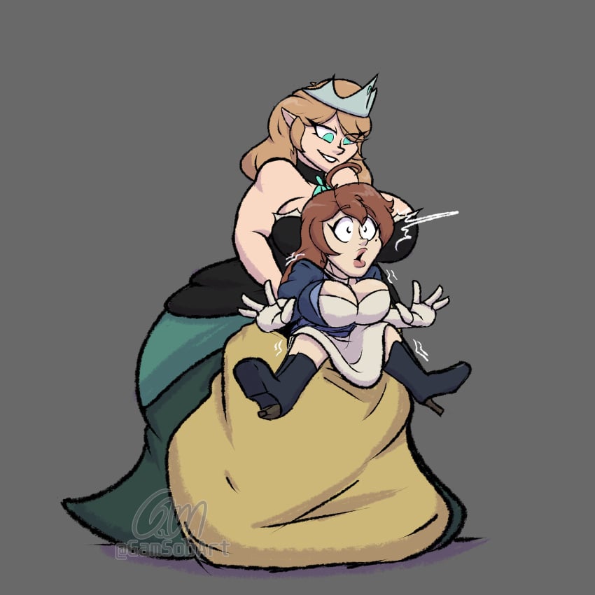 alternate_version_at_source alternate_version_available female female_only gamsobart_(artist) kidnapping no_sex pre_vore princess sequence surprised vore