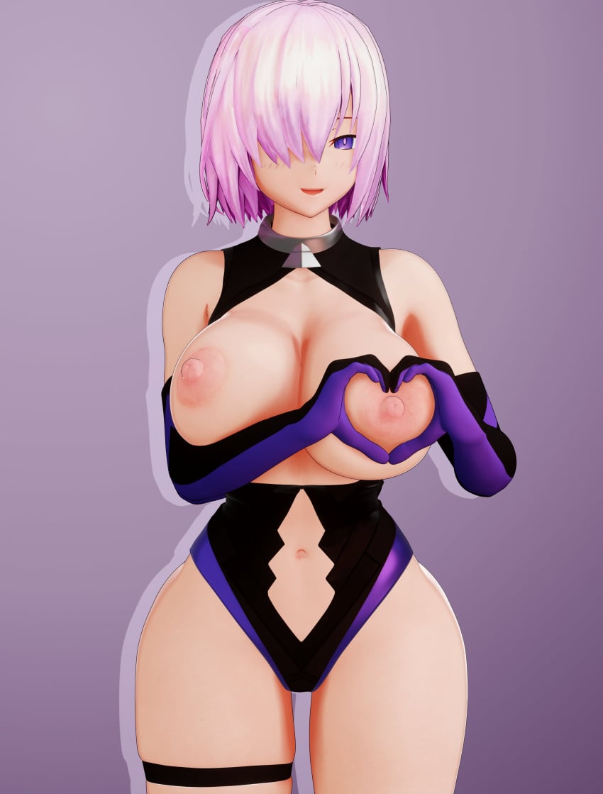 1girls 3d 3d_(artwork) 6thchariot big_breasts breasts clothed clothed_female fate/grand_order fate_(series) female female_focus female_only light-skinned_female light_skin mash_kyrielight pink_hair pink_hair_female short_hair short_hair_female solo solo_female solo_focus standing