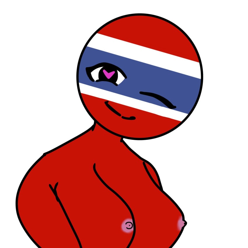 asian asian_female big_breasts black_eyes countryhumans countryhumans_girl heart-shaped_pupils pink_nipples red_body red_skin smile tagme thai_female thai_flag thailand_(countryhumans) xd