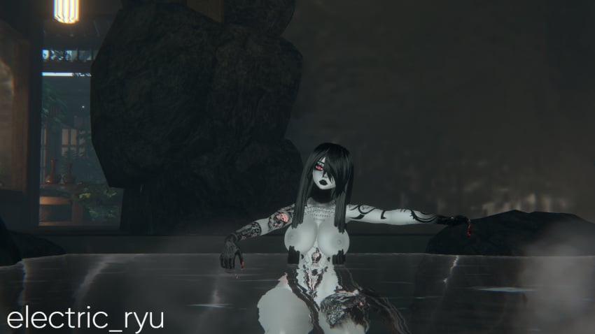 bathing electric_ryu female ghost_girl onsen vrchat vrchat_avatar watermark