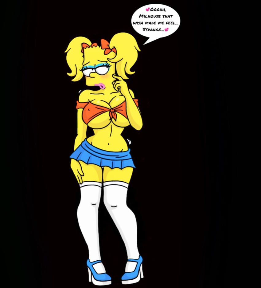 bart_simpson bartina_simpson big_breasts bimbofication bimbofied busty ditzy genderswap_(mtf) high_heels miniskirt rule_63 stockings the_simpsons twintails