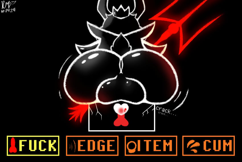 anthro asgore_dreemurr ass big_butt bovid caprine gameplay_mechanics goat hi_res male mammal monster raccoon_mints solo tail undertale_(series)