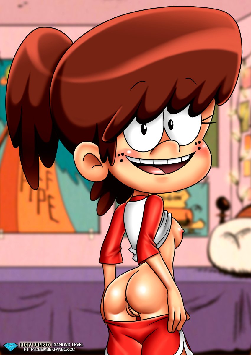 1girls ass bbmbbf blush breasts diamond_level female female_only looking_at_viewer lynn_loud nickelodeon nipples open_mouth palcomix pietros_secret_club pussy solo teeth the_loud_house tongue