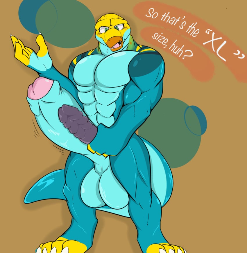 2021 4_toes 5_fingers abs abstract_background anthro balls big_balls big_dildo big_muscles big_penis blue_body blue_scales bumped_dildo cel_shading claws collared_lizard common_collared_lizard comparing comparing_penis dialogue dialogue_in_description digital_drawing_(artwork) digital_media_(artwork) dildo english_text erection feet finger_claws fingers foreskin genitals green_eyes hi_res highlights_(coloring) holding_dildo holding_object holding_sex_toy huge_balls huge_cock humanoid_genitalia humanoid_penis hyper hyper_genitalia hyper_penis lizard looking_at_viewer male markings maverickk_(artist) monroe_lehner motion_lines muscular muscular_anthro muscular_male nude_anthro nude_male orange_body orange_scales partially_retracted_foreskin pecs penis pink_tongue purple_dildo reptile scales scalie sex_toy shaded spots spotted_body spotted_scales standing striped_body striped_scales stripes tail text thick_tail throbbing throbbing_penis toe_claws toes tongue yellow_body yellow_scales