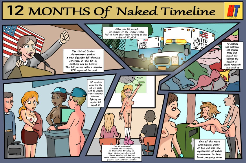 ambulance casual casual_nudity casual_sex classroom comic dark_skin female hitchtoons human male naked_life nudist pale_skin public public_nudity public_sex