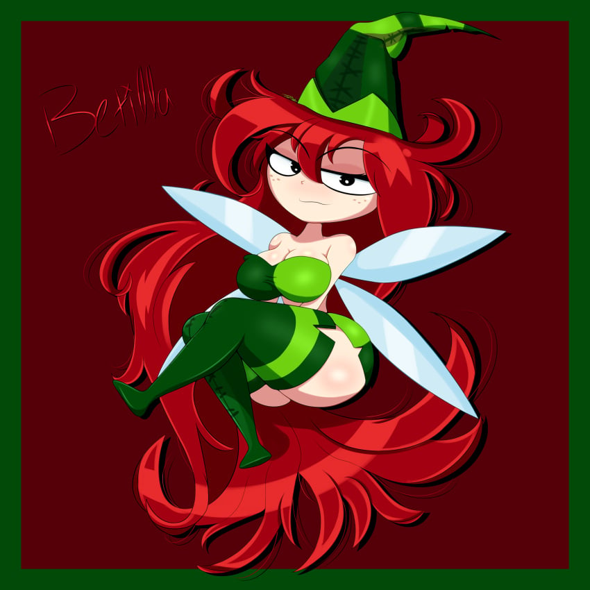 1girls 4k ass betilla_(rayman) big_ass black_eyes curvy fairy floating freckles hi_res highres long_hair looking_at_viewer messy_hair nymph_(rayman) rayman_(series) rayman_origins red_hair seductive seductive_eyes seductive_look seductive_smile shiny_ass shiny_hair shiny_skin shortstack thick_ass thick_thighs ubisoft wings witch_hat