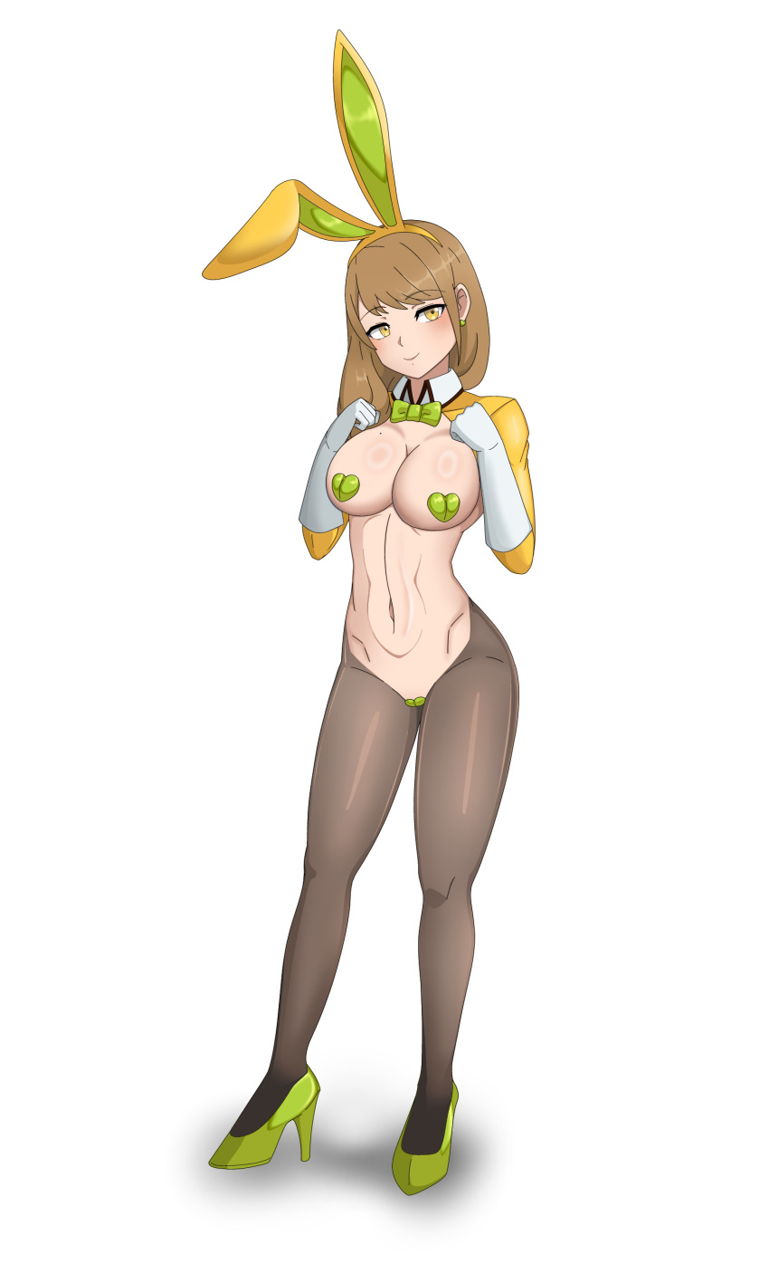 1girls alternate_costume breasts bunny_ears bunny_girl bunnysuit female female_only fire_emblem fire_emblem_engage goldmary_(fire_emblem) large_breasts maebari nintendo pasties reverse_bunnysuit shinsaku_2019 solo