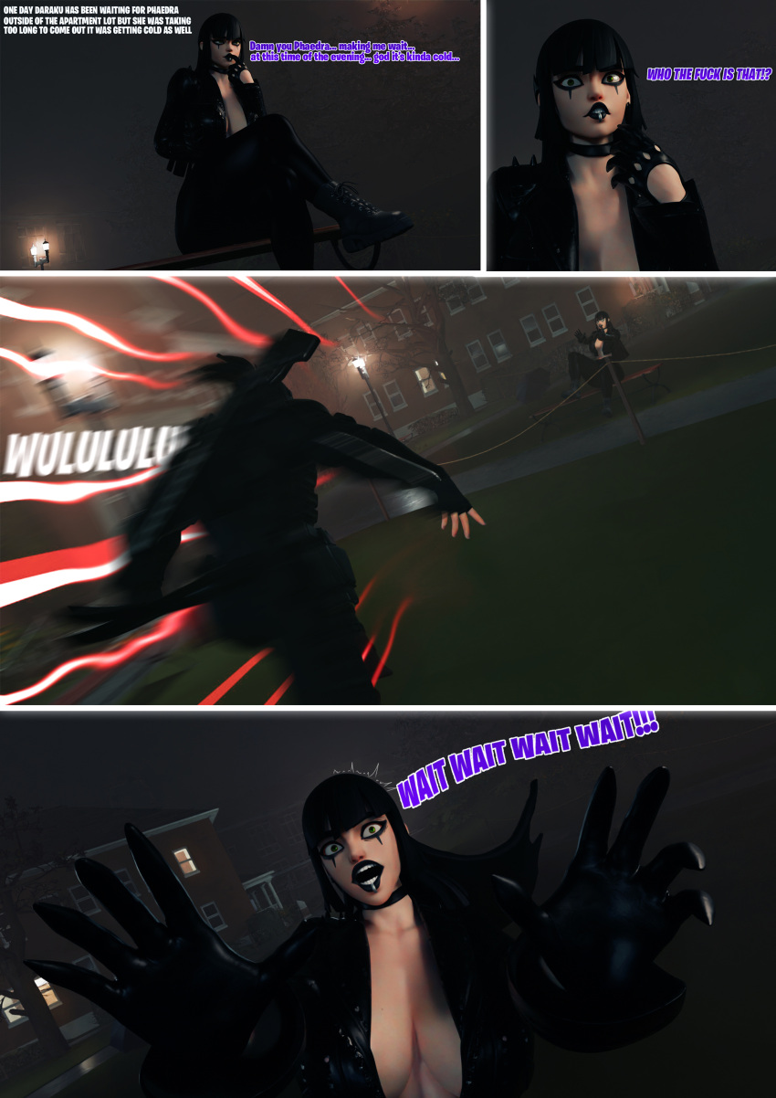 3d big_ass big_breasts big_butt big_nipples big_penis blender comic countess_daraku_(fortnite) dark_hair fortnite goth goth_girl gothic night outdoor_sex outdoors outside ponytail_male thick_ass thick_thighs xortiem_(ya_path) ya_path