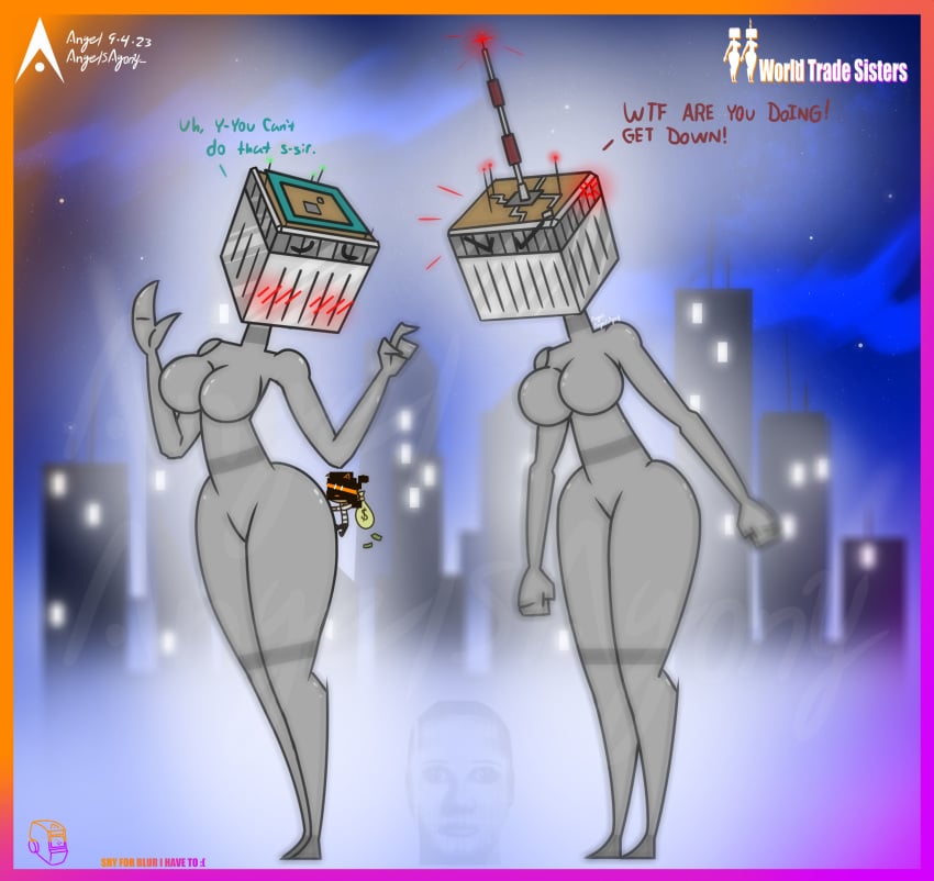 agonywelds angelsagony anthro ass breasts building buildings controversial controversy deki female never_forget offensive smaller_male taller_girl tenna thick_ass thick_thighs thighs twin_towers wide_hips worldtradesisters