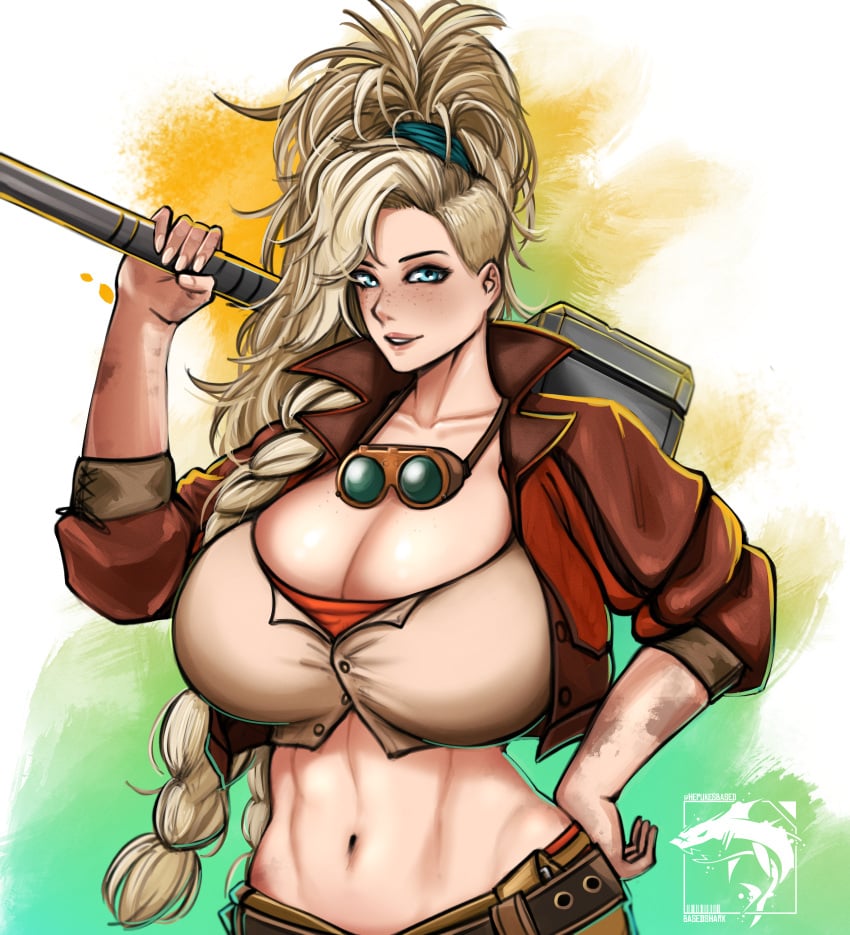 1girls basedshark big_breasts blonde_hair breasts busty capcom cleavage curvaceous curvy curvy_body curvy_female curvy_figure female gemma_(monster_hunter_wilds) huge_breasts large_breasts monster_hunter monster_hunter_wilds voluptuous