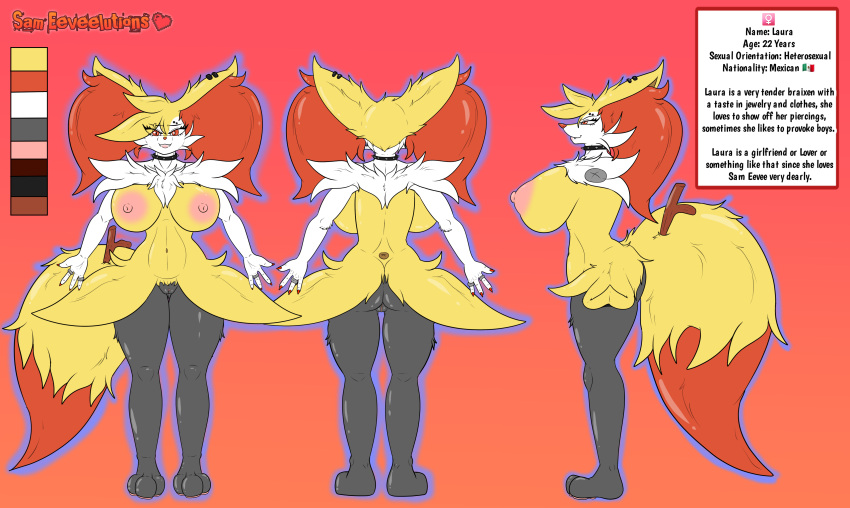 anthro braixen female furry pokémon_(species) pokemon pokemon_(species) sam_eeveelutions source_request