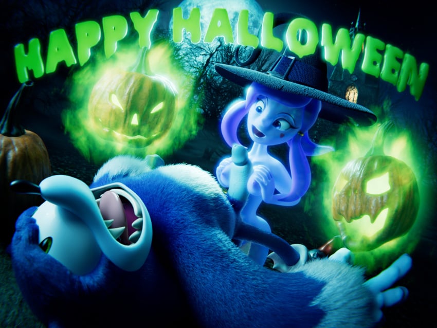 3d_(artwork) anthro blue_body blue_eyes blue_fur breast_play breasts digital_media_(artwork) duo erection eulipotyphlan female food fruit fur ganondork genitals ghost green_eyes hair halloween hedgehog hi_res holidays humanoid humanoid_genitalia humanoid_on_anthro humanoid_penis lah lah_(sonic) male male/female mammal nipples open_mouth paizuri penis plant pumpkin purple_hair sega sex sonic_(series) sonic_the_hedgehog sonic_the_hedgehog_(series) sonic_the_werehog sonic_unleashed spirit text titfuck titjob were white_body white_fur