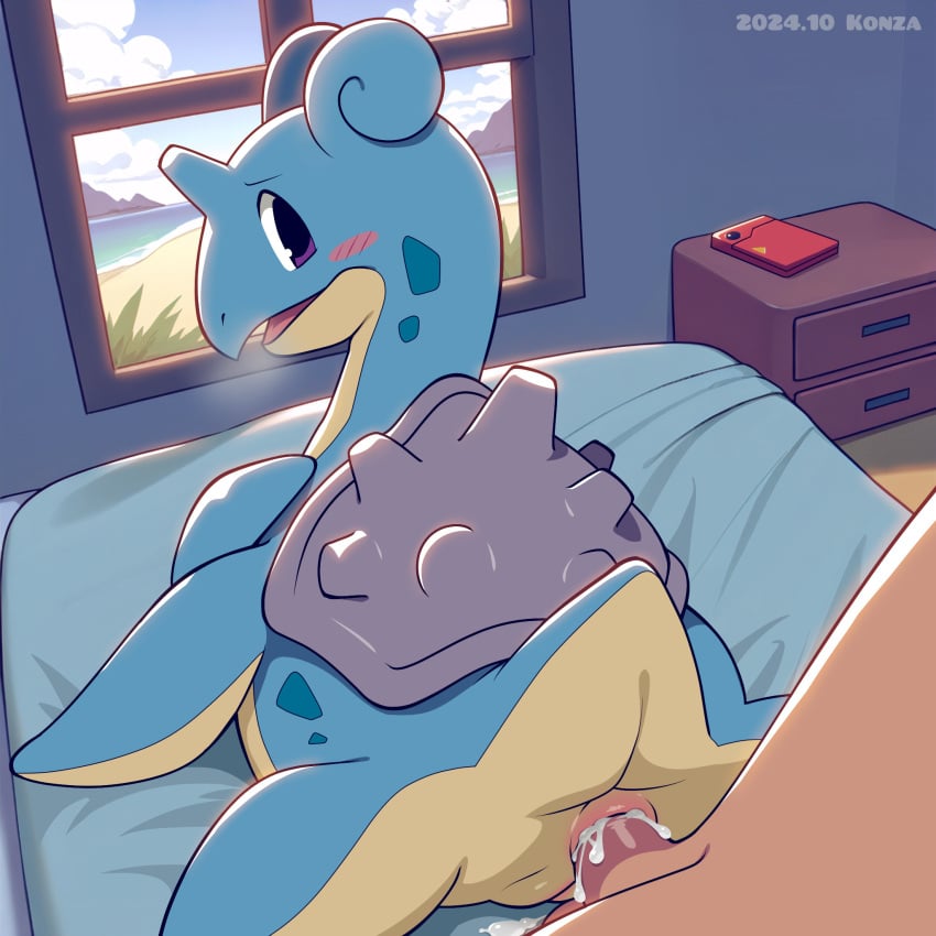 2024_pokemon_teraleak anal anal_sex anthro blush bodily_fluids cum cum_in_ass cum_inside duo female generation_1_pokemon genital_fluids hi_res human human_on_anthro interspecies konzaburou lapras male male/female mammal nintendo penetration penile penile_penetration penis_in_ass pokemon pokemon_(species) text