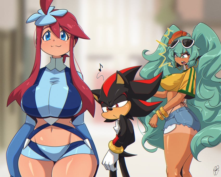 1boy 2024_pokemon_teraleak 2girls :3 alternate_breast_size aqua_eyes aqua_hair bead_necklace big_ass big_breasts big_thighs blue_eyes blue_hair brazilian brazilian_female brazilian_miku crop_top cute cute_face cyan_hair denim denim_shorts distracted_boyfriend earrings flower_in_hair furry gloves hatsune_miku hedgehog hoop_earrings huge_breasts i_just_love_latinas_sonic jean_shorts latina meme meme_reference navel necklace nipple_bulge no_bra no_bra_under_clothes no_thoughts_head_empty open_mouth pokemon pokemon_bw ponytail red_eyes red_hair red_highlights ring ryou_sakai ryousakai shadow_the_hedgehog shocked shocked_expression short_shorts shorts side-tie_bikini skintight skyla_(pokemon) sonic_(series) sonic_the_hedgehog_(series) sunglasses sunglasses_on_head tagme tan_body tanline thick_thighs thighs thong thong_bikini turtleneck twintails vocaloid whistle wrist_rings yellow_shirt