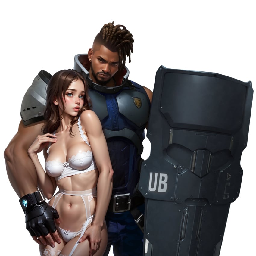 1boy1girl ai_generated dark-skinned_male lust_goddess luther_(lust_goddess) nutaku