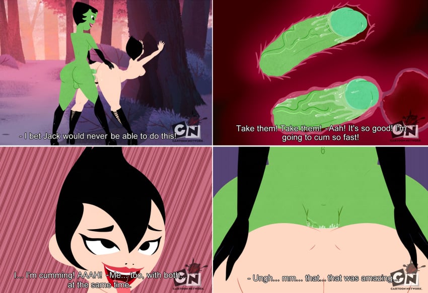 1futa 1girls ahe_gao aku anal anal_penetration anal_sex ashi_(samurai_jack) ass ass_grab big_penis black_eyes black_hair black_legwear boots cartoon_network comic cum cum_inside dialogue diphallia diphallism double_penetration english english_text father_and_daughter female footwear forest from_behind futa_on_female futanari gloves green_skin heels high_heels highres ikra incest intersex large_breasts light-skinned_female lips lipstick makeup mostly_nude mtf_transformation multi_penis naked nude nude_female nude_futanari nudity open_mouth outdoors parent parent_and_child penetration penis pubes pubic_hair pussy red_lips red_lipstick samurai_jack sex short_hair smile spread_legs teeth text theeshrimp twitter_username uncensored uterus vaginal vaginal_penetration vaginal_sex vein veins veiny veiny_penis watermark white_skin x-ray