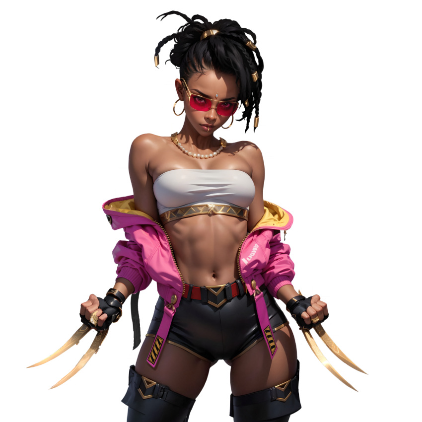 1girls ai_generated asha_(lust_goddess) black_female brown-skinned_female brown_skin brown_skinned_female dark-skinned_female dark_skin dark_skinned_female lust_goddess metal_claws nutaku