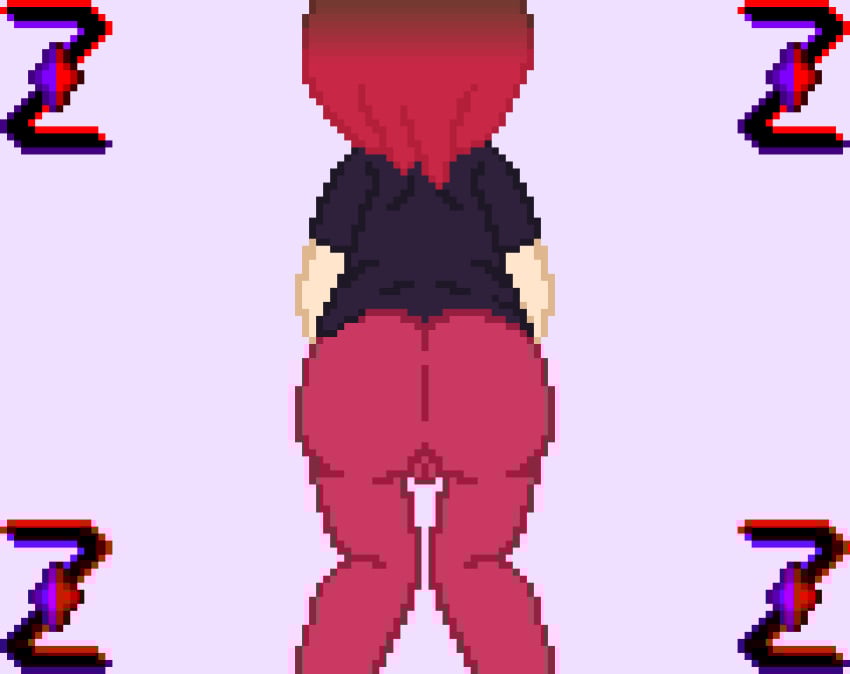 animated animated animated ass ass_focus ass_on_display back_view bete_noire brown_hair female_only fully_clothed pink_hair pixel_art pov pov_ass pussy pussy_visible_through_clothes self_upload undertale undertale_(series) z!betty zixy