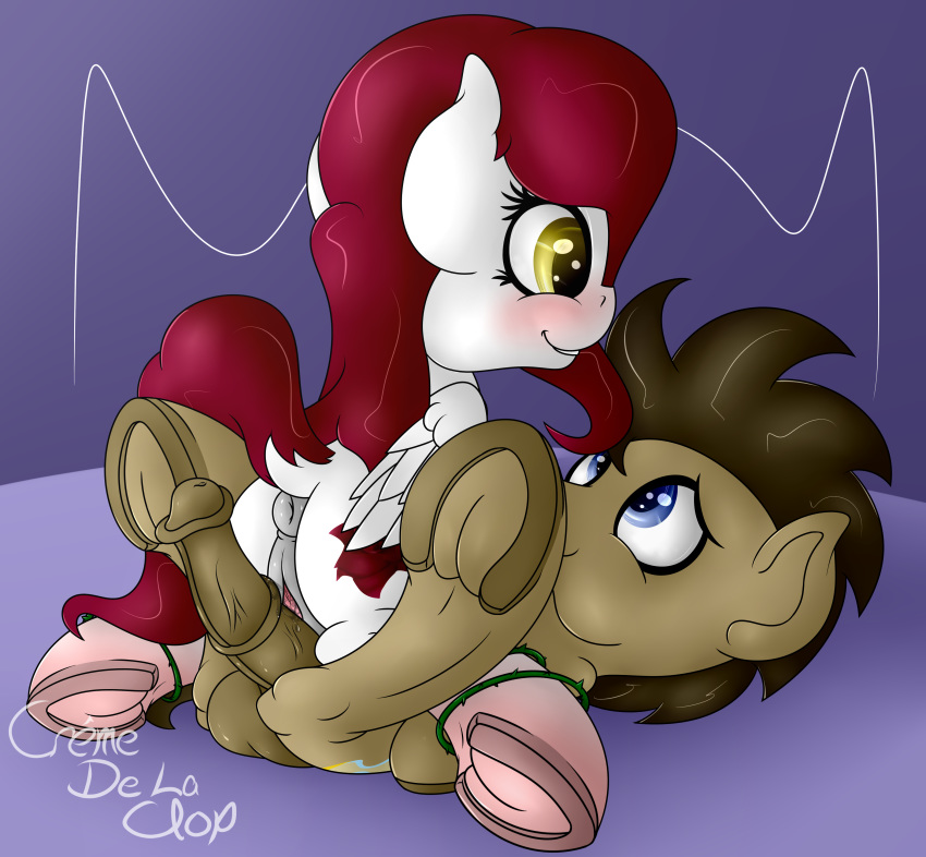 absurd_res anus balls cremedelaclop_(artist) doctor_whooves_(mlp) duo equine fan_character female flower friendship_is_magic hi_res horse hourglass male mammal my_little_pony pegasus penis plant pony pussy pussy_juice rose sex thorns wings