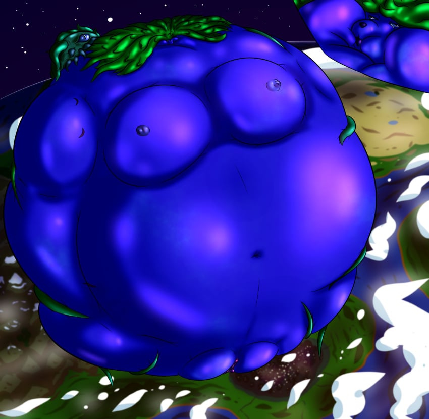 absurd_res ambiguous_form ambiguous_gender anthro aries_passadar belly berry_juice big_belly big_breasts big_pussy blueberry_inflation blueberry_juice breasts canid canine canis cheek_bulge clitoris cloud female genitals green_hair hair hi_res huge_belly huge_breasts hyper hyper_belly hyper_breasts hyper_cheeks hyper_genitalia hyper_pussy immobile juice_(beverage) landscape magic mammal navel nipples overweight overweight_female planet plant plant_transformation pussy sea solo space spherical_inflation star swollen_cheeks tentacle the_dark_berry_grove unknown_artist vines water what wolf