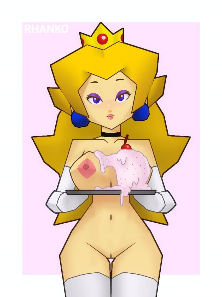 big_breasts blonde blonde_female blonde_hair blonde_hair_female mario_(series) nintendo nintendo_64 nude_female princess_peach rhanko super_mario_64