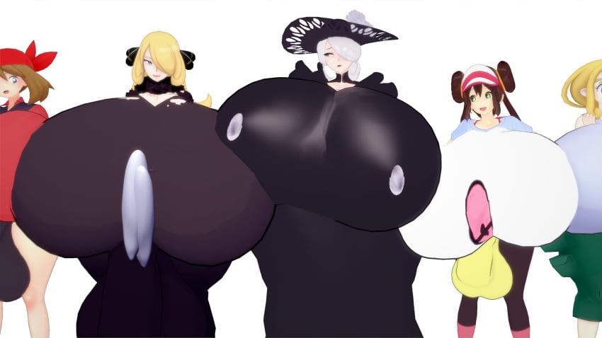 3d big_breasts big_penis breast_size_difference breasts breasts_bigger_than_head clothed cogita_(pokemon) cynthia_(pokemon) futanari gigantic_breasts huge_breasts huge_cock justincasepi koikatsu may_(pokemon) multiple_girls pokemon rosa_(pokemon) viola_(pokemon)