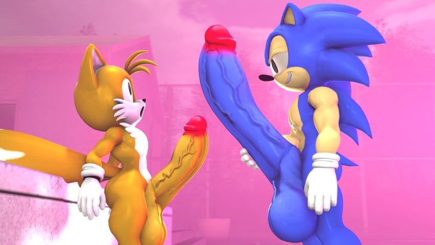 3d 3d_(artwork) balls classic_sonic classic_tails cock dick femboy gay huge_balls huge_cock huge_dick huge_penis hyper_penis looking_at_each_other looking_at_partner looking_at_penis male/male miles_prower miles_tails_prower mtymac muscular muscular_male penis sfm size_difference sonic_(series) sonic_the_hedgehog sonic_the_hedgehog_(series) sonic_the_hedgehog_2 source_filmmaker tails tails_the_fox