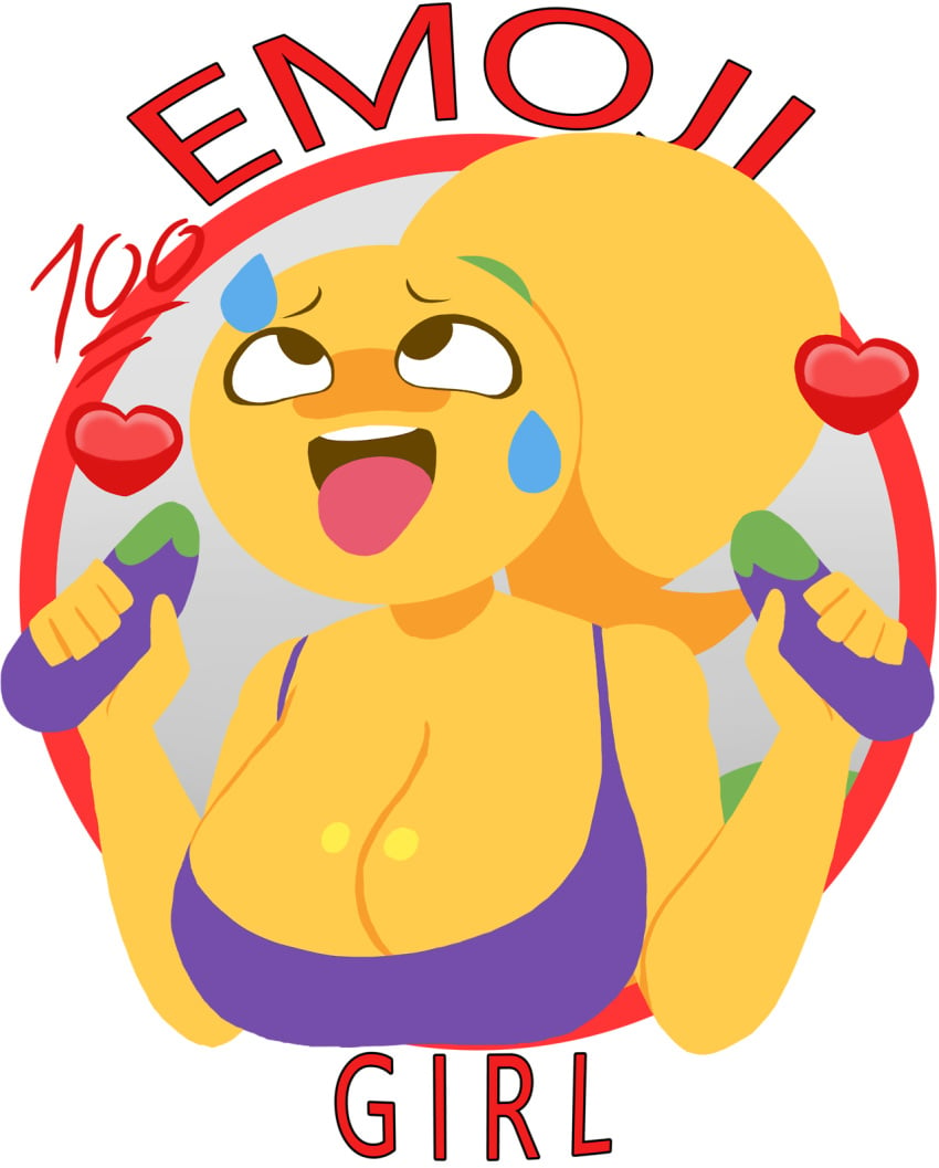 2010 2017 ahe_gao cleavage double_handjob dream-cassette eggplant eggplant_emoji emoji emoji_(race) emoji_slut english_text implied_sex logo sweating tagme tank_top tongue tongue_out transparent_background yellow_skin