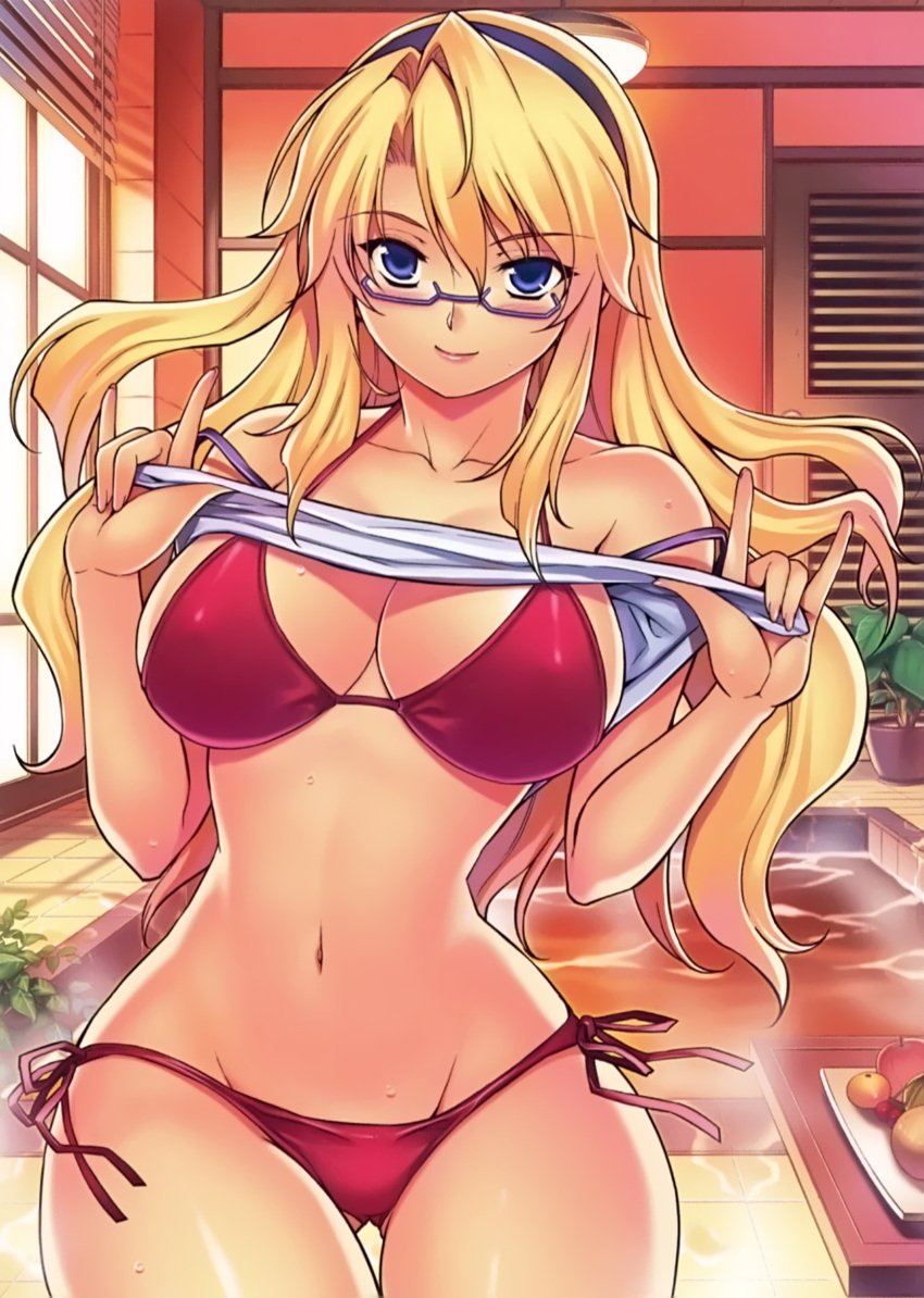 bikini female freezing_(series) glasses kim_kwang_hyun satellizer_el_bridget solo swimming_pool