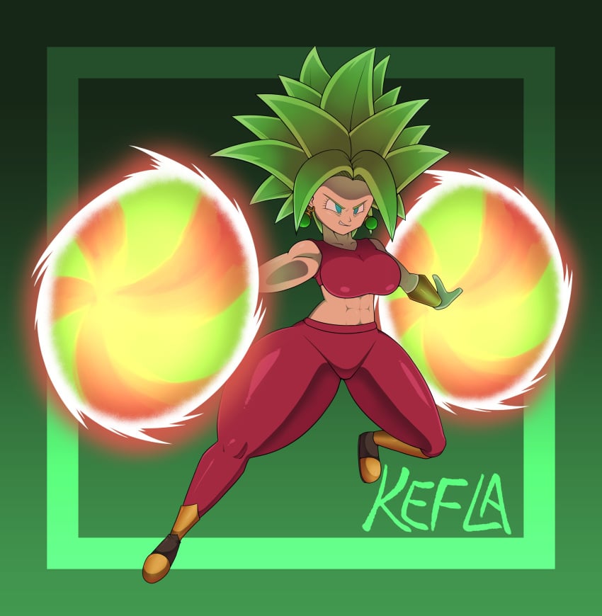 abs big_breasts breasts cinderdraws dragon_ball female huge_breasts kefla muscular muscular_female thick_thighs wide_hips