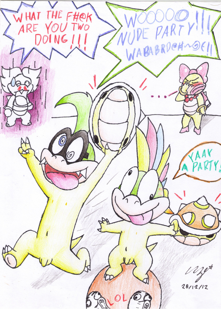 balls charmandrigo english_text female flaccid green_hair hair iggy_koopa insane koopaling lemmy_koopa lol_guy ludwig_von_koopa male male_focus mario_(series) multicolored_hair nintendo nude penis rage_comics text uncut video_games wendy_o._koopa