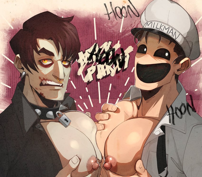 2024 2boys 2d 2d_(artwork) 2d_artwork 2males 5_fingers areola areolae background bara bara_tits barazoku big_breasts big_pecs black_neckwear black_shirt black_tie blood blood_on_body blood_on_breasts blood_on_face blood_on_hand blood_on_mouth boobs breasts breasts_bigger_than_head breasts_focus breasts_pressed_together breasts_touching brown_eyes brown_hair brown_hair_male brunette busty busty_boy cufflink cuffs_(clothing) dark_brown_hair digital_art digital_drawing digital_drawing_(artwork) digital_media_(artwork) dirty_clothing doppelganger english_text erect_nipples eye_bags francis_mosses gay grabbing grabbing_breasts half-closed_eyes hand_on_breast hat headwear hoon_man human impersonation light-skinned_male light_skin lips long_sleeve_shirt long_sleeves looking_at_viewer male male_breasts male_focus male_lactation male_nipples male_only man_boobs manboobs messy messy_hair milkman moobs neckwear nipples open_shirt partially_clothed partially_clothed_male pecs pecs_bigger_than_head pecs_focus pecs_pressed_together pecs_touching pectorals pink_areola pink_areolae pink_nipples playing_with_breasts playing_with_pecs profile_view render rendered selfcest shiny_eyes shirt shirt_open short_hair side_view simple_background smile smiling smiling_at_viewer soynutts spiky_hair tagme teasing_viewer that's_not_my_neighbor thick_eyebrows tired_eyes tits topwear unbuttoned_shirt white_pupils white_shirt white_topwear yaoi yog_sothoth_(that's_not_my_neighbor)