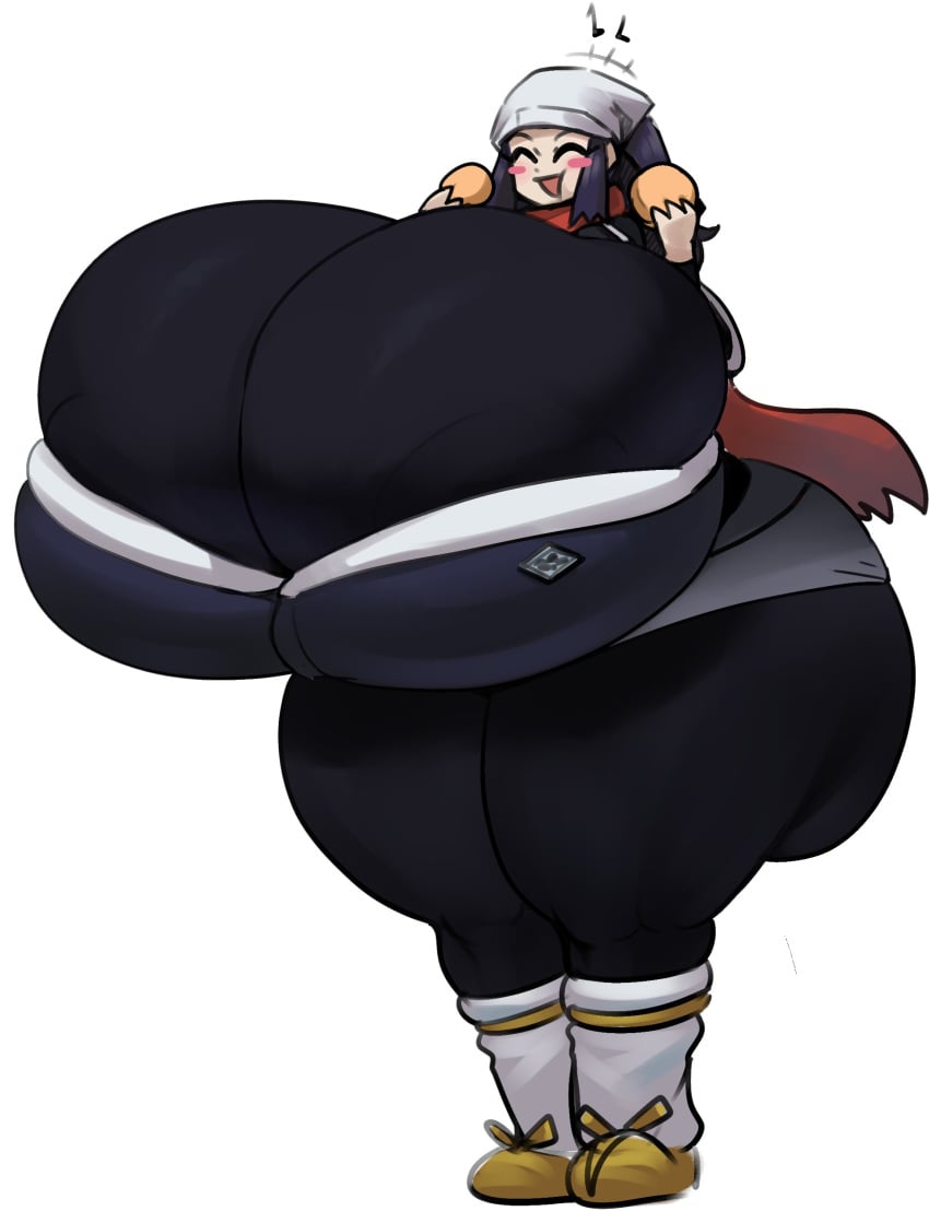 1girls akari_(pokemon) ass big_ass big_breasts breasts busty eating fat_ass female female_focus female_only fully_clothed giant_ass giant_breasts gigantic_ass gigantic_breasts gipehtyboon huge_ass huge_breasts hyper hyper_ass hyper_breasts massive_ass massive_breasts nintendo pokemon round_ass smile solo thick_ass yboon