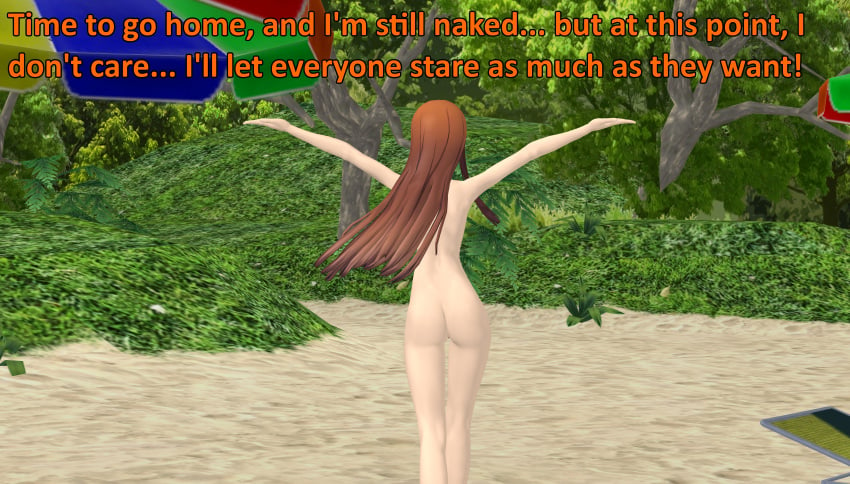 ass atlus beach casual eyewear female human naked nude nudist ofugh pale_skin persona persona_5 public pussy sakura_futaba shameless walking_away xnalara