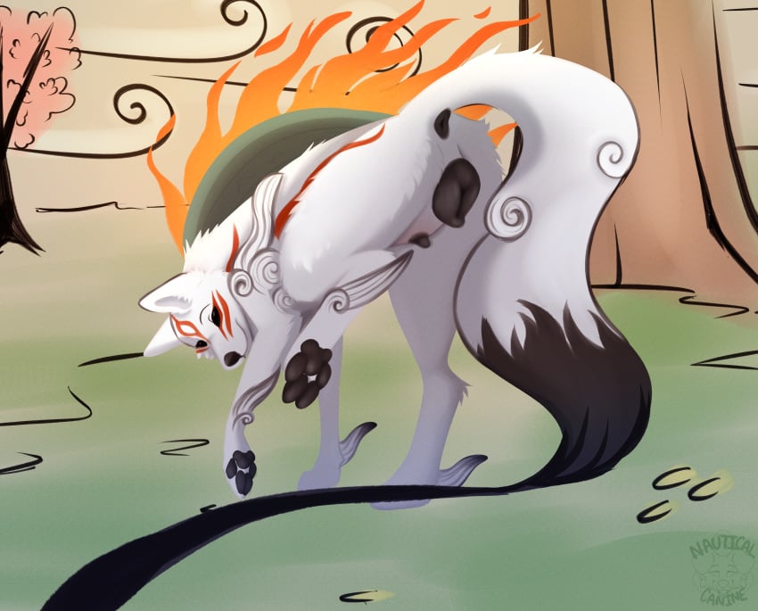 absurd_res amaterasu amaterasu_(okami) animal_genitalia animal_pussy anus canid canine canine_genitalia canine_pussy canis capcom clover_studio female feral genitals hi_res huge_filesize mammal nauticalcanine okami okami_(capcom) paws pussy solo wolf